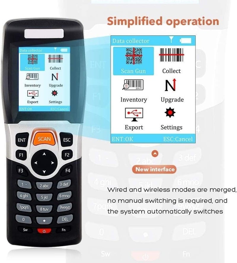 Barcode Scanner 1D Laser Bar Code Scanner Wireless Barcode Scanner Bar Code Reader Inventory Counter Data Collector for Supermarket, Convenience Store, Warehouse - Image 3