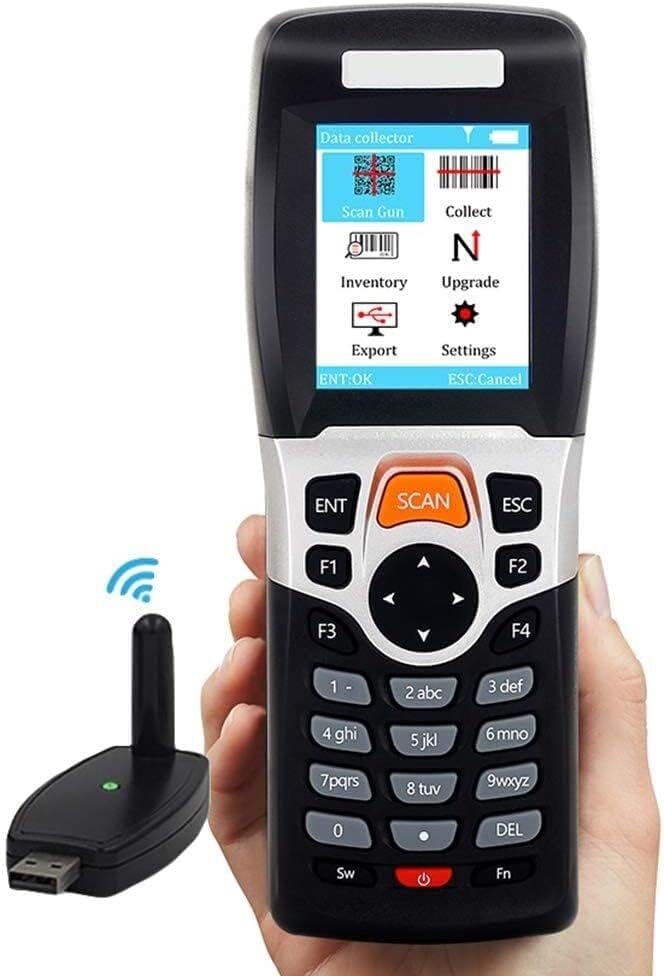 Barcode Scanner 1D Laser Bar Code Scanner Wireless Barcode Scanner Bar Code Reader Inventory Counter Data Collector for Supermarket, Convenience Store, Warehouse - Image 1