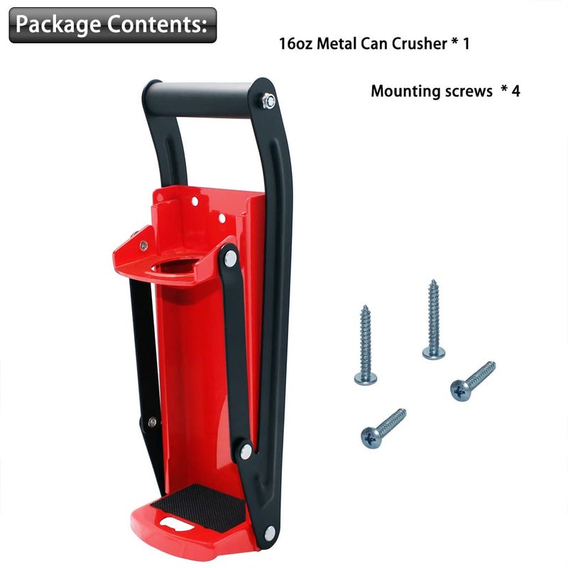 laffeya Can Crusher Wall Mounted, Can Crusher 16 oz, Crusher Aluminum, Soda Cans, Beer Cans and Water Bottles, Can Smasher for Recycling (16 oz, Red) - Image 4