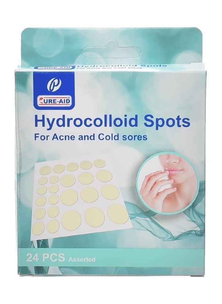 Cure aid 24 Pieces Hydrocolloid Spots - For Acne Treatment - Image 1