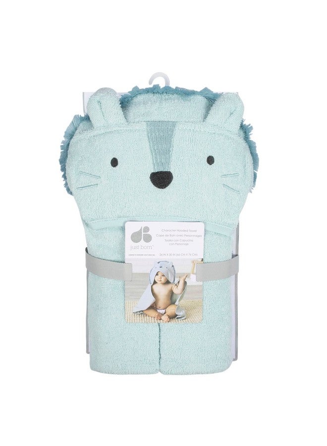 جست بورن منشفة حمام بغطاء رأس للأطفال حديثي الولادة والرضع والأولاد والبنات من Just Born، لون أسد، مقاس واحد - Image 1