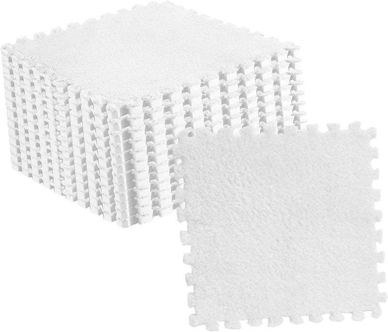Pomya Antislip Soft Foam Mats | Washable Plush Puzzle Tiles for Kids Bedroom Playroom Nursery (White) - Image 5