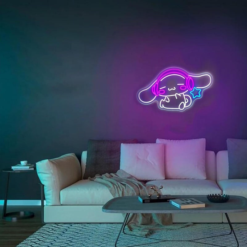 JOSEBRU CinnamoRoll Neon Sign Anime Neon Sign for Wall Decor Janpanese Neon Light for Bedroom Wall Decor Game Room Decor Livingroom Decor for Kids, Personalized Gifts for Girls - Image 3
