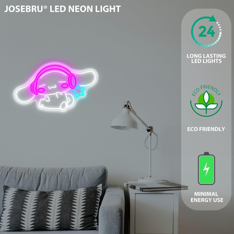JOSEBRU CinnamoRoll Neon Sign Anime Neon Sign for Wall Decor Janpanese Neon Light for Bedroom Wall Decor Game Room Decor Livingroom Decor for Kids, Personalized Gifts for Girls - Image 5