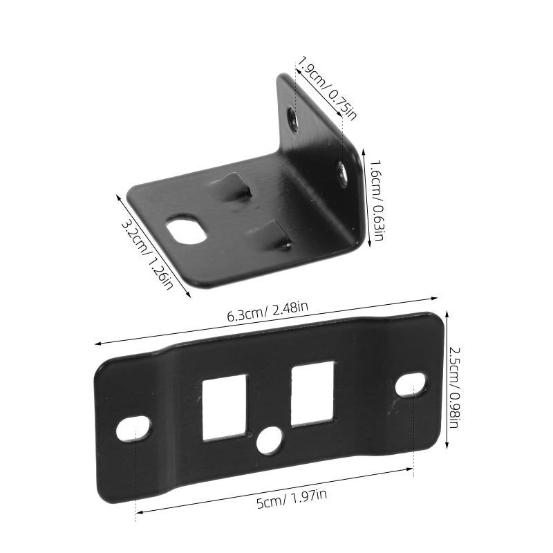 Black 90 Degree Angle Corner Brackets 20pcs Metal Furniture Shelf Supports For Wood Boards - Image 3