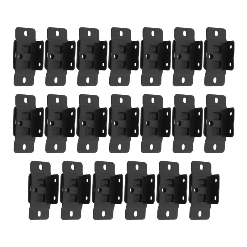 Black 90 Degree Angle Corner Brackets 20pcs Metal Furniture Shelf Supports For Wood Boards - Image 2
