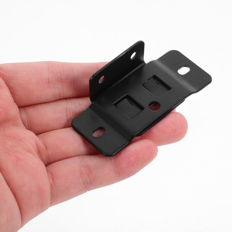 Black 90 Degree Angle Corner Brackets 20pcs Metal Furniture Shelf Supports For Wood Boards - Image 4