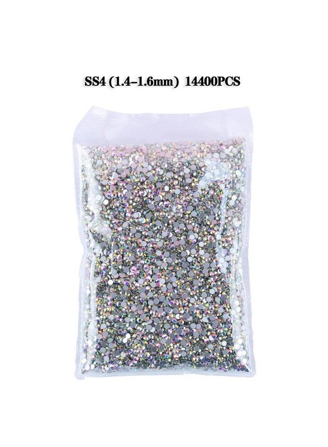 14400Pcs Ab Color Rhinestones For Nailsflatback Crystal Gem Stones For Nair Art Decoration Ss4/1.41.6Mm