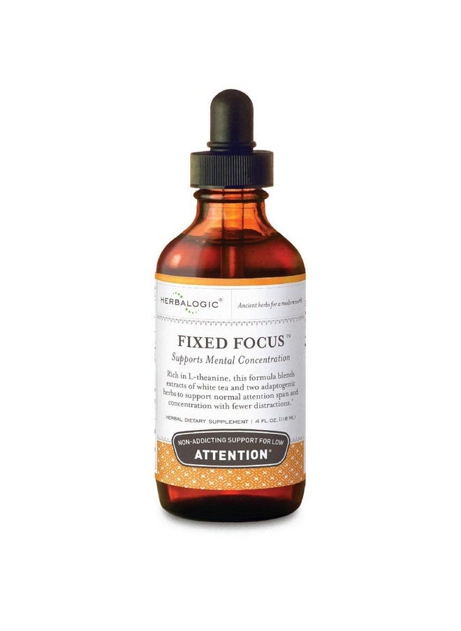Herbalogic - Fixed Focus Liquid Herb Drops Nonaddicting Support For Increased Attention Concentration & Focus Contains White Tea A Naturally Balanced Source Of Ltheanine & Caffeine 4 Fl. Oz. - Image 1