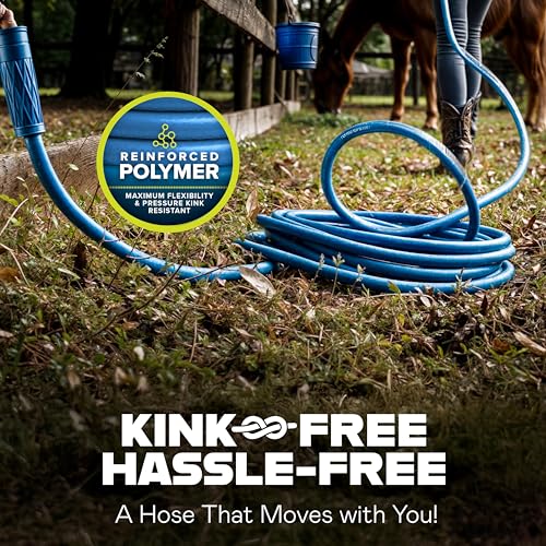 Emson INVICTUS Garden Hose 50Ft x 5/8 in. Sprayer Nozzle Included, 2-Layer Heavy Duty Drinking RV Water Hose 50 Ft, Flexible, Lightweight, NON Expandable, Kink Resistant, Easy Connect Fittings - Image 3