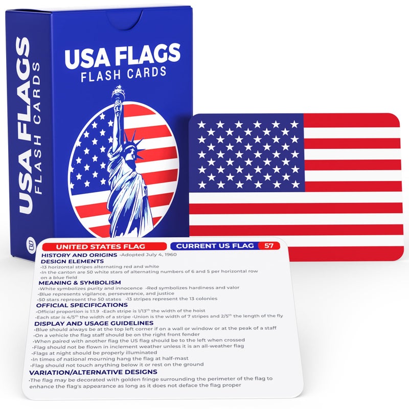 Briston USA Flags Flash Cards for Kids and Adults 71 United States and Territory Flags with Names and Facts Educational Geography Learning Cards for Classroom Homeschool Teachers and Students by Briston - Image 2