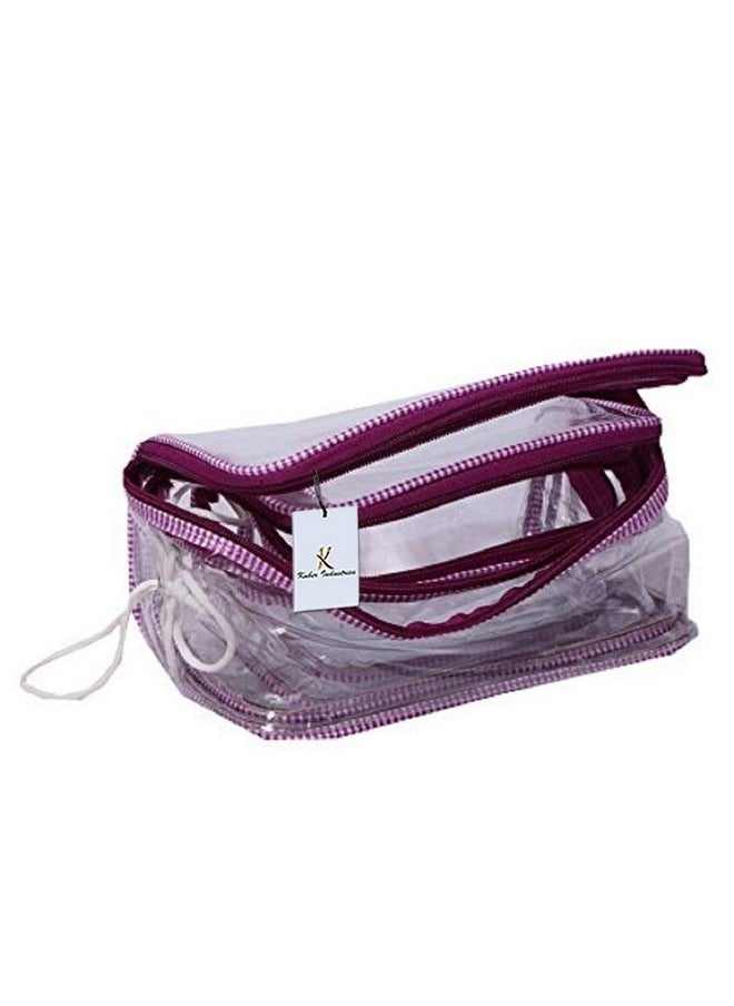 Kuber Industries Kuber Industries Fabric Make up Organiser KI00622-4 Pieces (Transparent)  - Image 2