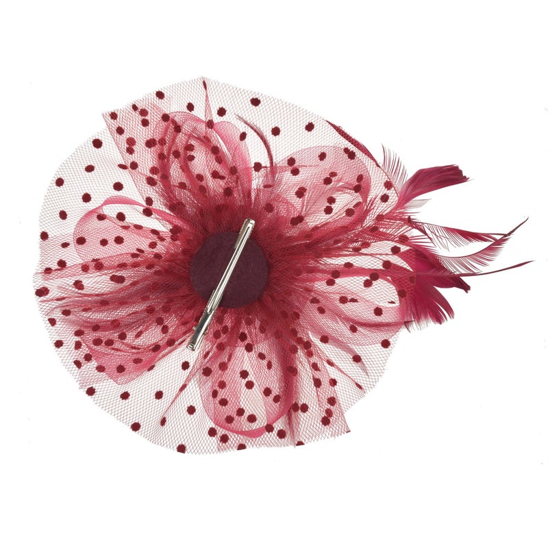 DRESHOW Fascinators Hat Flower Mesh Ribbons Feathers on a Headband and a Clip Tea Party Headwear for Girls and Women - Image 3