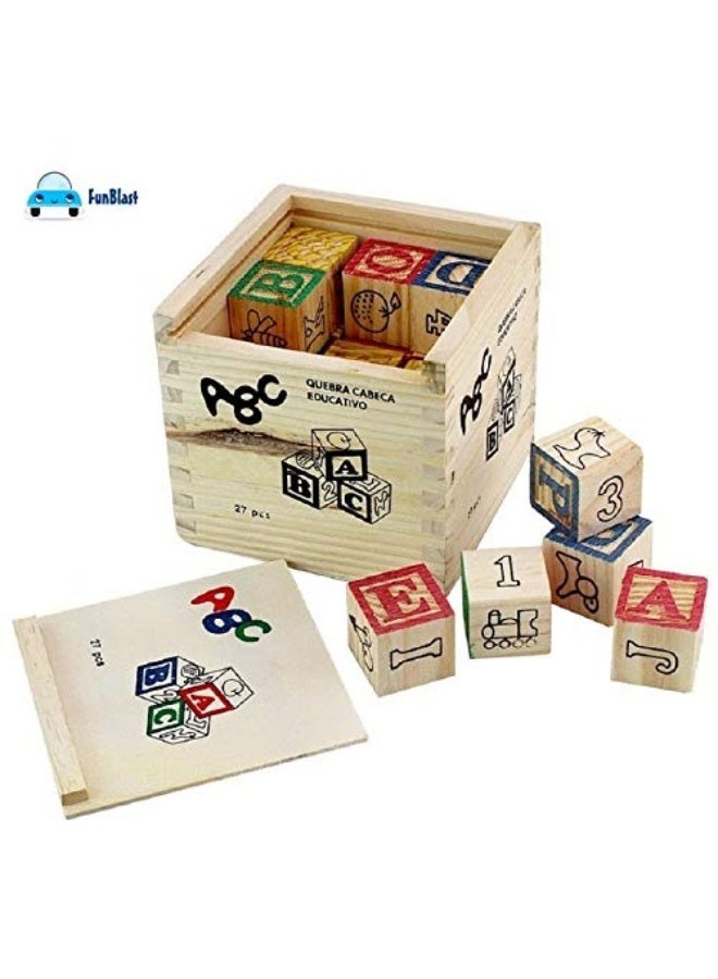 FunBlast Wooden Educational Board - Set of 6 Puzzle Boards (Letters, Numbers, Fruits, Shapes & Symbols, Animals and cars - Image 1