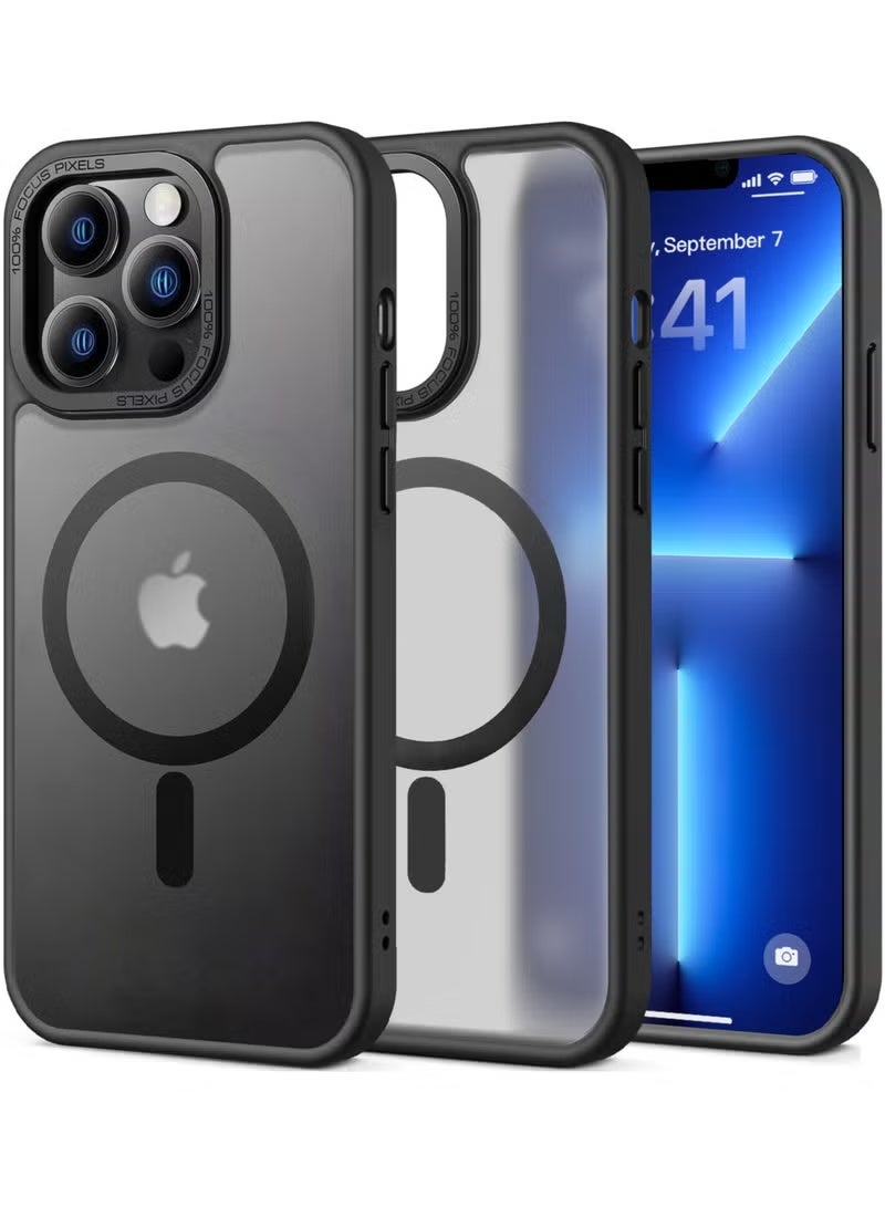 Elegant black iPhone 13 Pro case compatible with MagSafe, strong protection - Image 3