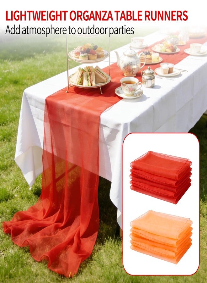 Cotymko 10-Pack Gauze Table Runner,12 x 108 Inch Cheesecloth Table Runner,Red Cheesecloth Table Runner,Seasonal Sheer,Organza Table Runners for Holiday Wedding Birthday Baby Shower Decor Holiday Decorations - Image 2