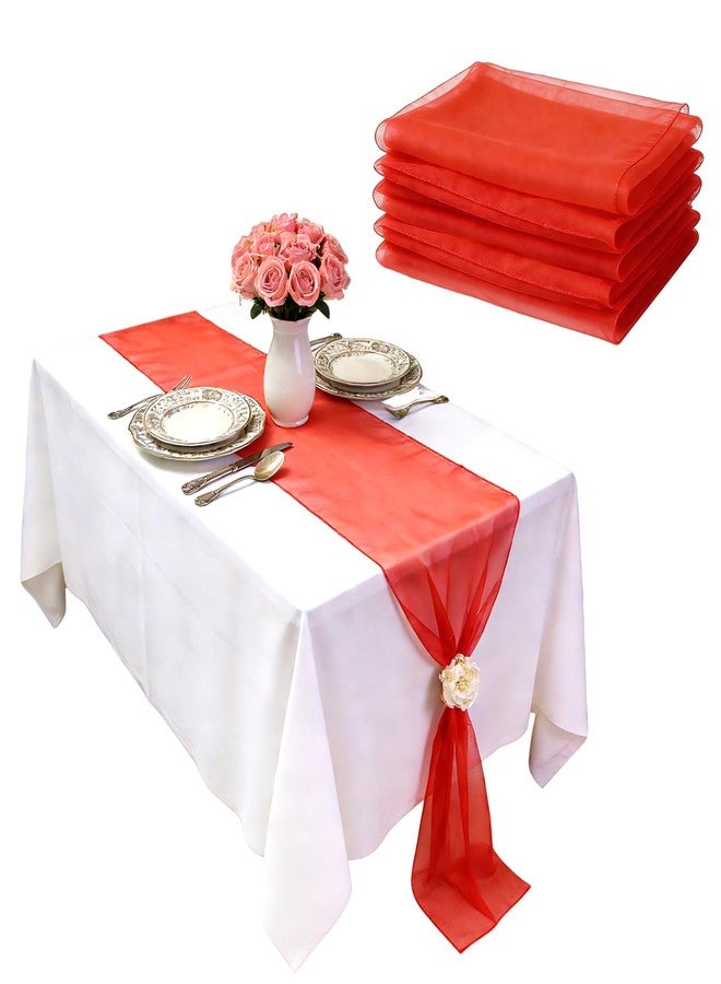 Cotymko 10-Pack Gauze Table Runner,12 x 108 Inch Cheesecloth Table Runner,Red Cheesecloth Table Runner,Seasonal Sheer,Organza Table Runners for Holiday Wedding Birthday Baby Shower Decor Holiday Decorations - Image 1