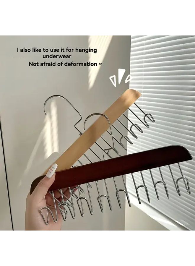 3pcs Khaki Metal 8 Hook Hangers Space Saving Closet Organizer - Image 2
