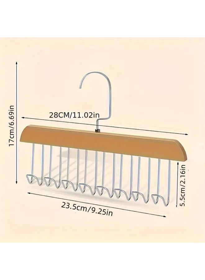 3pcs Khaki Metal 8 Hook Hangers Space Saving Closet Organizer - Image 3