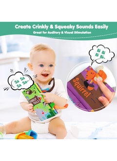 beiens Baby Books Toys, Touch And Feel Crinkle Cloth Book For Infant Baby 0-3-6-12-18 Months, Early Development Interactive Stroller Soft Toys, Shower Gifts Christmas Stocking Stuffers For Boys Girls  - Image 4