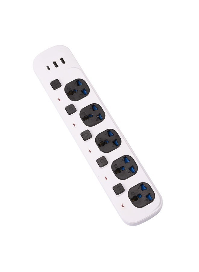 لوحة طاقة مع USB C ، 5 منافذ ، 2 منفذ USB و 1 منفذ USB C ، قاطع سلك الطاقة - Image 1