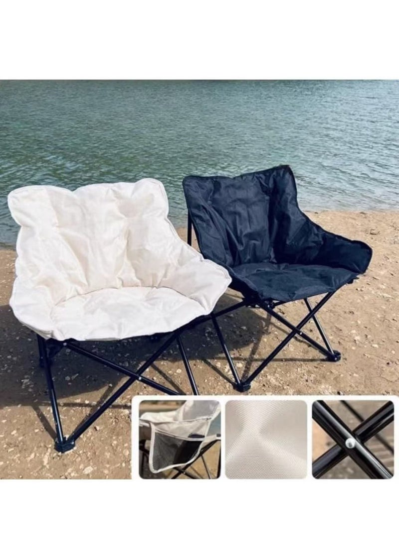 HAOWINS-PAN Folding Chair Camping Chair Garden Leisure Chair Lounge Outdoor Beach Chair with Phone Pocket Heavy Duty Fishing Chair Easy Foldable Chair  - Image 4