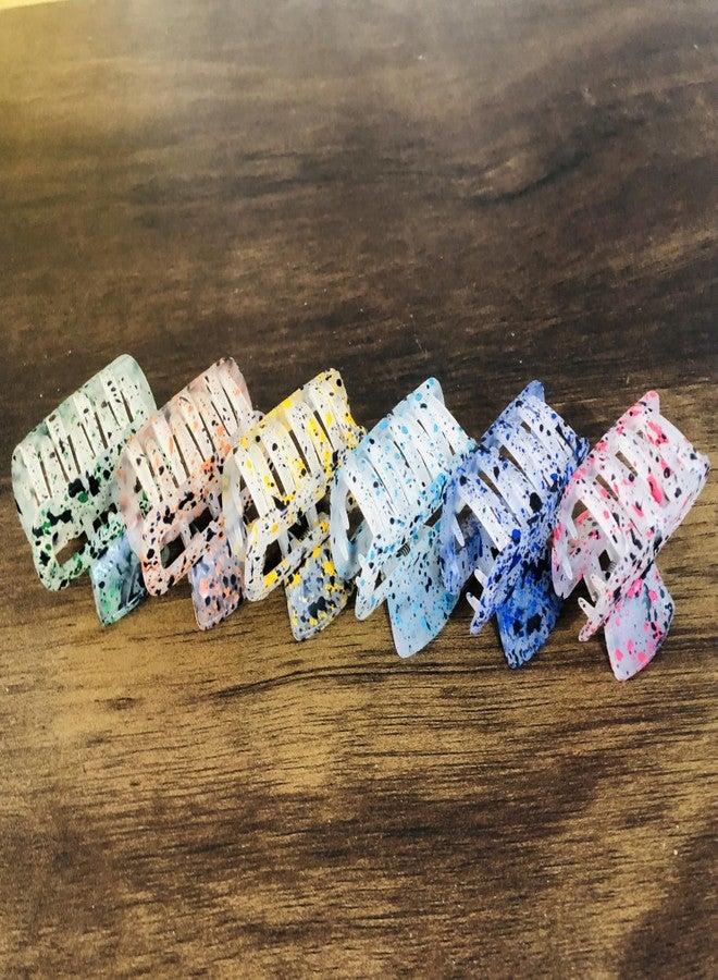 Hair Clutcher (Pack Of 6 Pcs) Hair Clips For Women Fashion Acrylic Matte Finish Stylish Claw Clips Hair Accessories For Girls, Multicolor-106