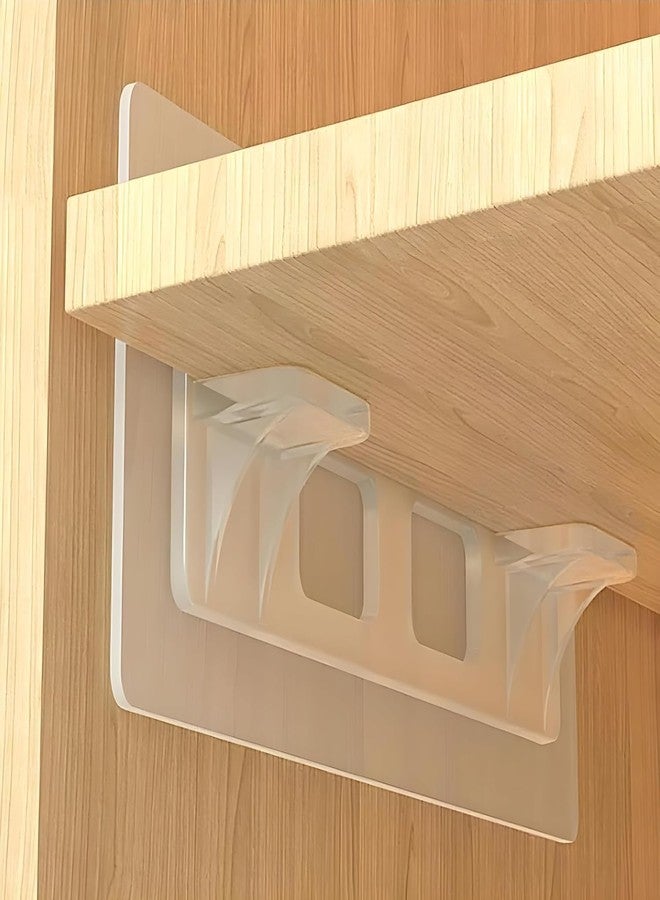 HETVIN Clear Shelf Support Pegs for Wardrobe, Kitchen & Cabinet | Strong Plastic Shelf Holder Brackets | Easy Fit Adjustable Shelf Pins for Cupboard Storage Shelves (Pack of 2) - Image 5