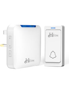 Hoteon Hoteon Wireless Doorbell for Home - 5 Adjustable Volume with 32 Chimes & LED Flash, 1000Ft Range, Easy Installation (1 Receiver + 1 Push Button, UK Plug)  - Image 1
