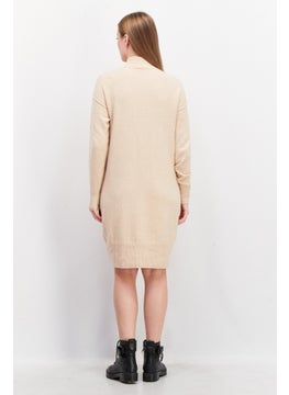 Women High Neck Long Sleeve Textured Sweater Dress, Beige - pzsku/Z39D43096A4619F8EDC77Z/45/_/1731852363/40eb34f8-b678-414a-94d1-58a3ecbb457f