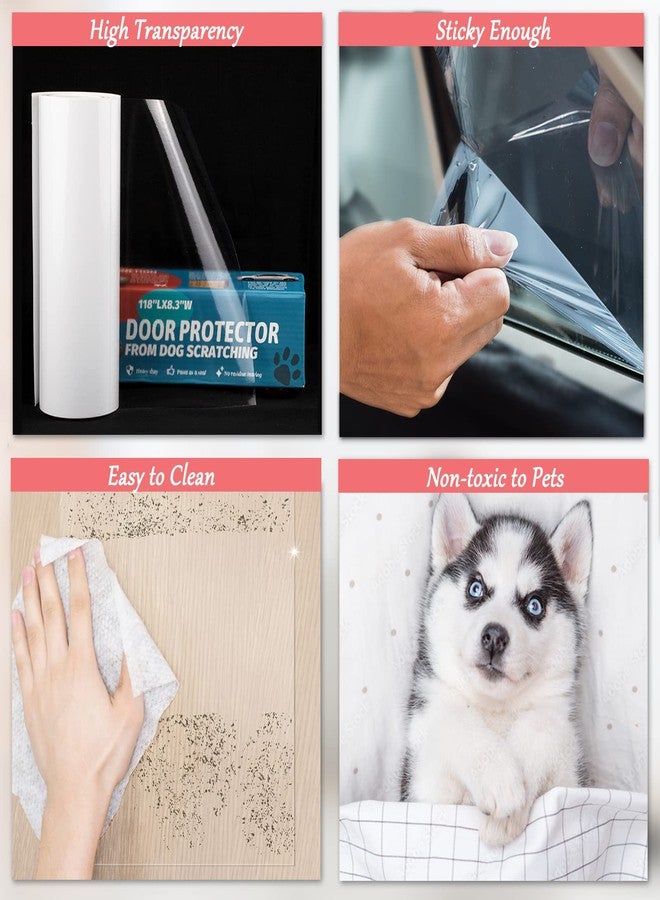 OKPOPLY Door Protector from Dog Scratching, Clear Vinyl Dog Scratch Door Protector Heavy Duty Anti Claw Shield Guard for Wall Window Furniture - Image 4