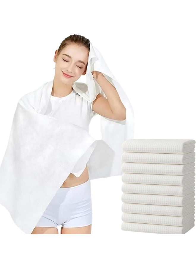 DUNISO 10Pcs Disposable Bath Towels, Disposable SPA Towels ， Large Non-Woven Cotton Towels, for Hotel, Spa, Beach, Sauna, Travel, Gym – Ultra Soft & Hygienic，70x140cm  - Image 1
