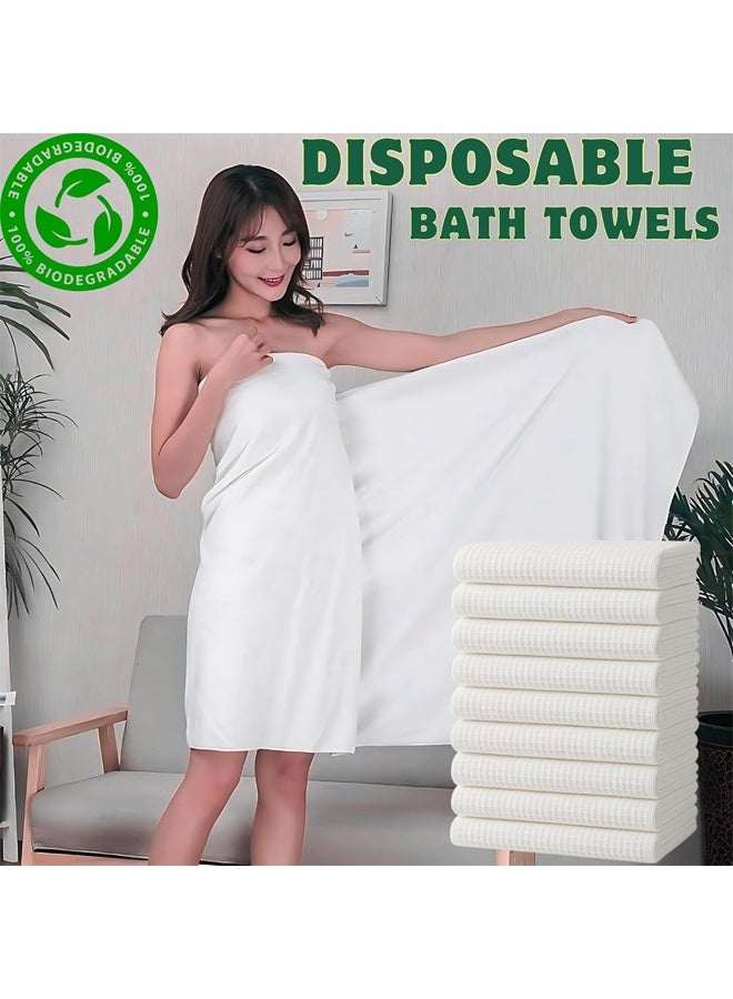 DUNISO 10Pcs Disposable Bath Towels, Disposable SPA Towels ， Large Non-Woven Cotton Towels, for Hotel, Spa, Beach, Sauna, Travel, Gym – Ultra Soft & Hygienic，70x140cm  - Image 3