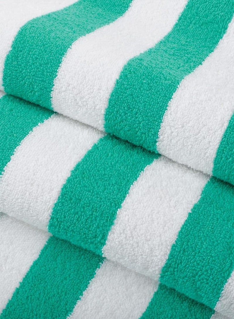 TIQH Ringspun Cotton Pool Towel, Perfect for Hotel, Spa Hot Tub, and Bath, California Beach Towel, Summer Cabana Swimming Towel for Adults (Green) - Image 3