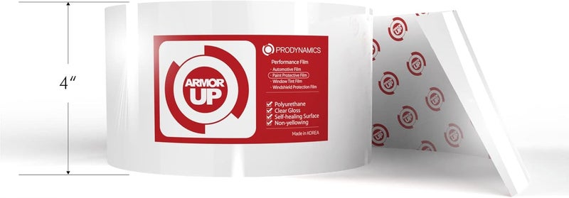 ARMOR UP [] 4"x72" Clear Car Paint Protection Film- 6-mil TPU Protector Wrap for MTB Bike Frame, Bumper, Headlight - Non-Yellowing, UV Protection, Self-Healing, Hydrophobic Top Coat - Car Accessories - - Image 1