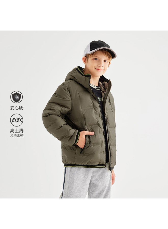 Hush Puppies Parent-child Thick Down Jacket Winter Warm School Uniform Essential Boys' Comfort Fleece Mountaineering Outdoor Sports Down Chinese New Year Outfit - Image 4
