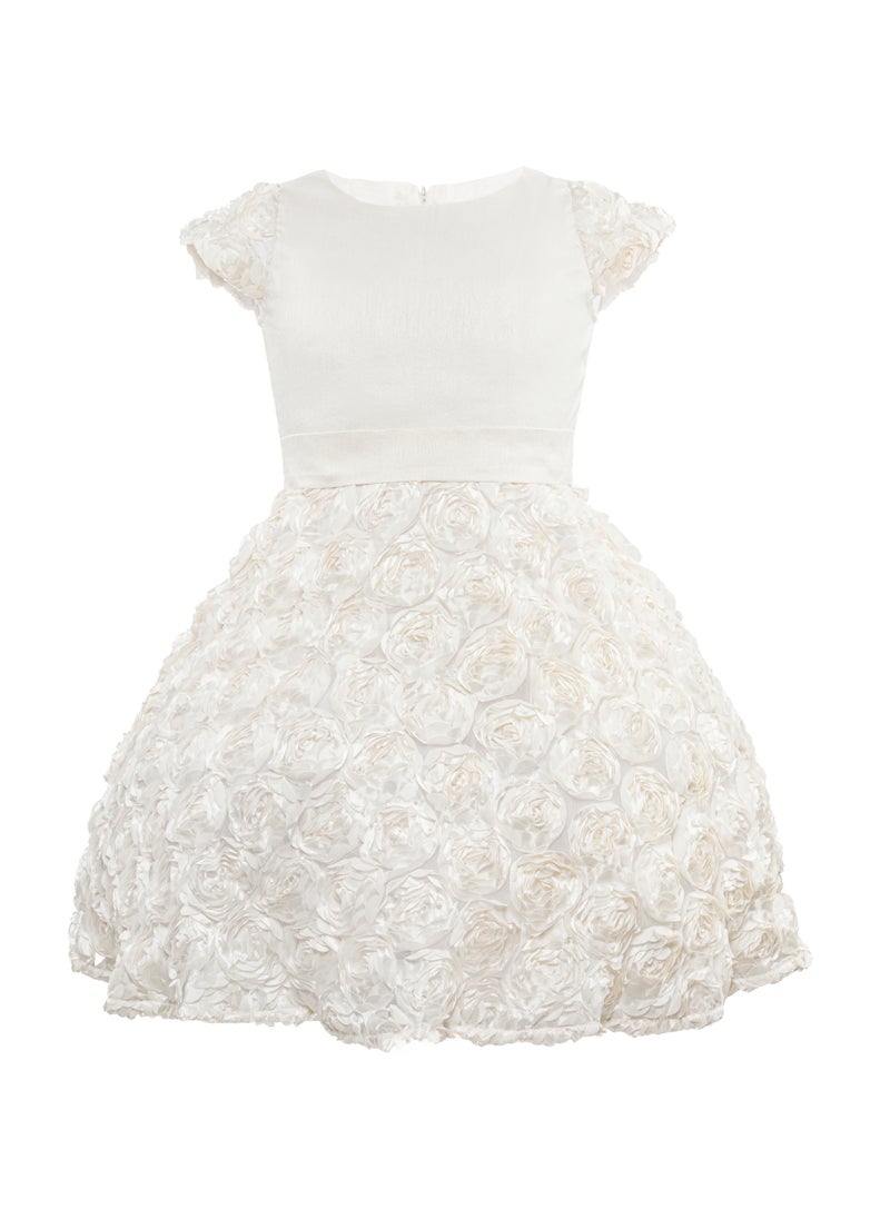 Queen ANA FLOWER  white Girls Party Dress, Princess Dress Party Wear Wedding Evening Formal Pageant Dance Gown for Birthday Kid Girls Elegant  - Image 2
