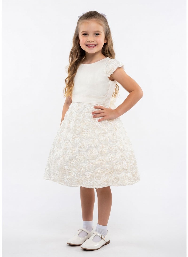 Queen ANA FLOWER  white Girls Party Dress, Princes Wear Wedding Evening Formal Pageant Dance Gown for Birthday Kid Girls Elegant - Image 1