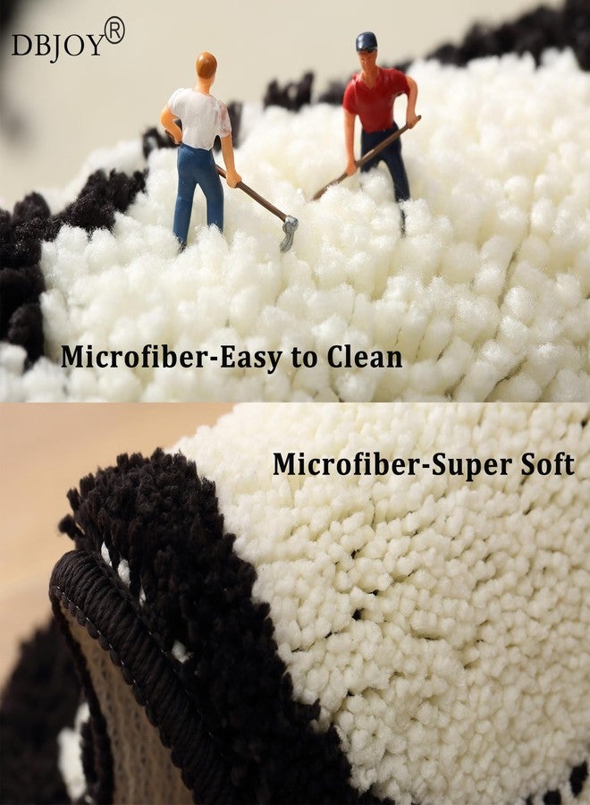 DBJOY Bathroom Modern Rugs Non-Slip Black with White Mats Funny Heart Design Washable Bath Rugs Microfiber (BlackA-Double Heart, 2'8"x1'8"(Oblong)) - Image 3