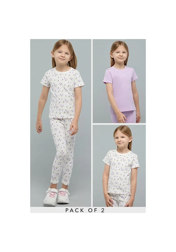 أر أند بي 2 Printed T-Shirts With And Short Sleeves