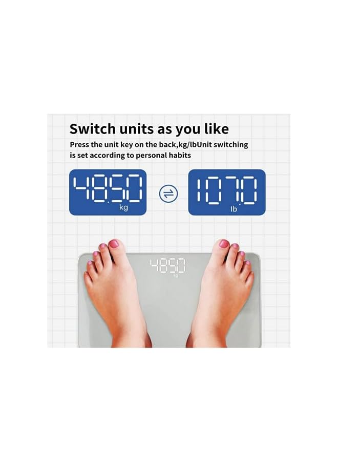 promass Mini Travel Bathroom Scale LCD Hidden Screen USB Charging Mirror Scales Body Digital Weight Scale for Body Weight Room Temperature Measurable- Black - Image 5