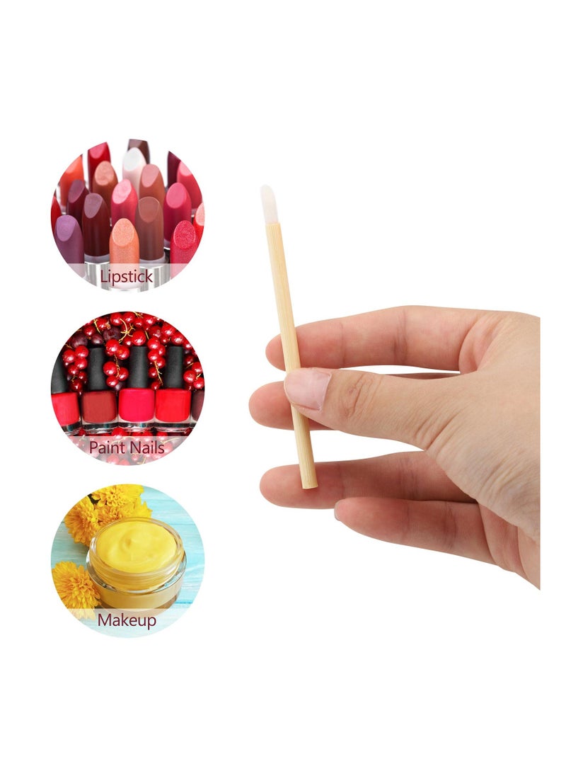SYOSI - Disposable Bamboo Handle Lip Brushes, Lipstick Lip Gloss Wands Applicator Makeup Tool, for Applying Lip Gloss, Lipstick, Concealer, Etc. Not Easy to Break, Easy to Carry(100Pcs ) - Image 1