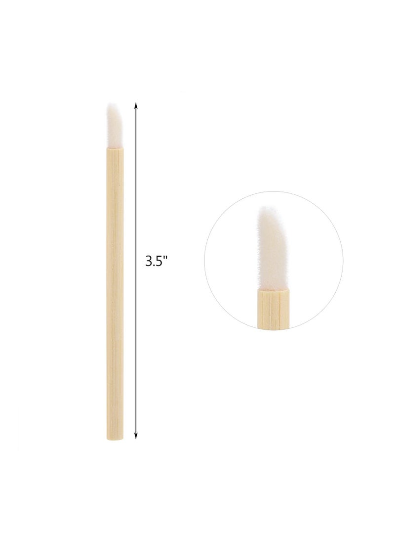 SYOSI - Disposable Bamboo Handle Lip Brushes, Lipstick Lip Gloss Wands Applicator Makeup Tool, for Applying Lip Gloss, Lipstick, Concealer, Etc. Not Easy to Break, Easy to Carry(100Pcs ) - Image 1