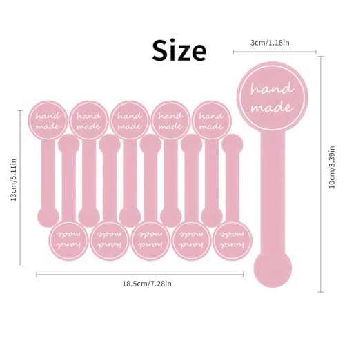 ARKLOID 300pcs Pink Handmade Food Baking Label Stickers for Baked Goods Packaging (StyleC) - Image 2