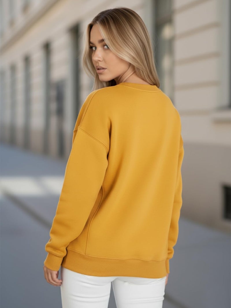 LEOTUDE Women’s Loose fit Round Neck Sweatshirt for Women (GRL_W11_SP-XOD9_P_ZXMSTD_M) - Image 4