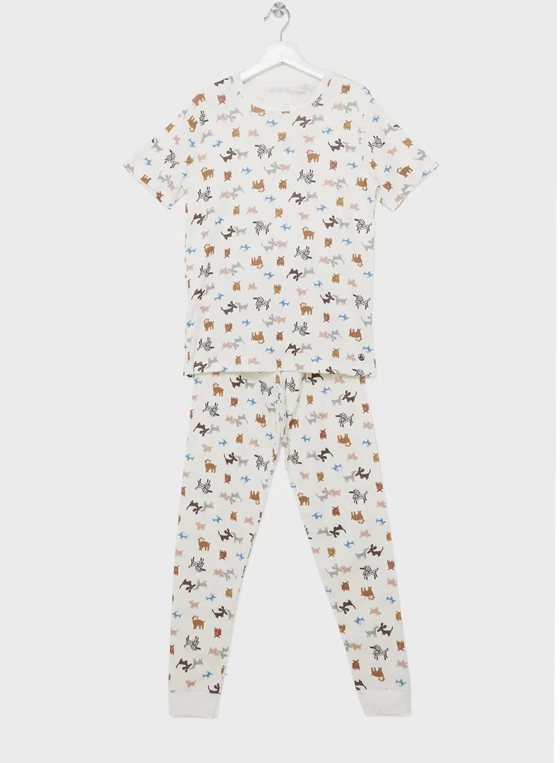 بيتي باتو Youth Aop T-Shirt & Sweatpants Set