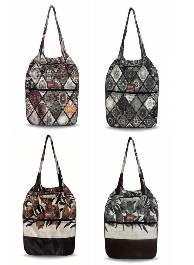 Temoli Handbag or Travel Bag for carrying things or also used as a office bag or Bazar Shopping bag,Design 23,4PCS - Image 1