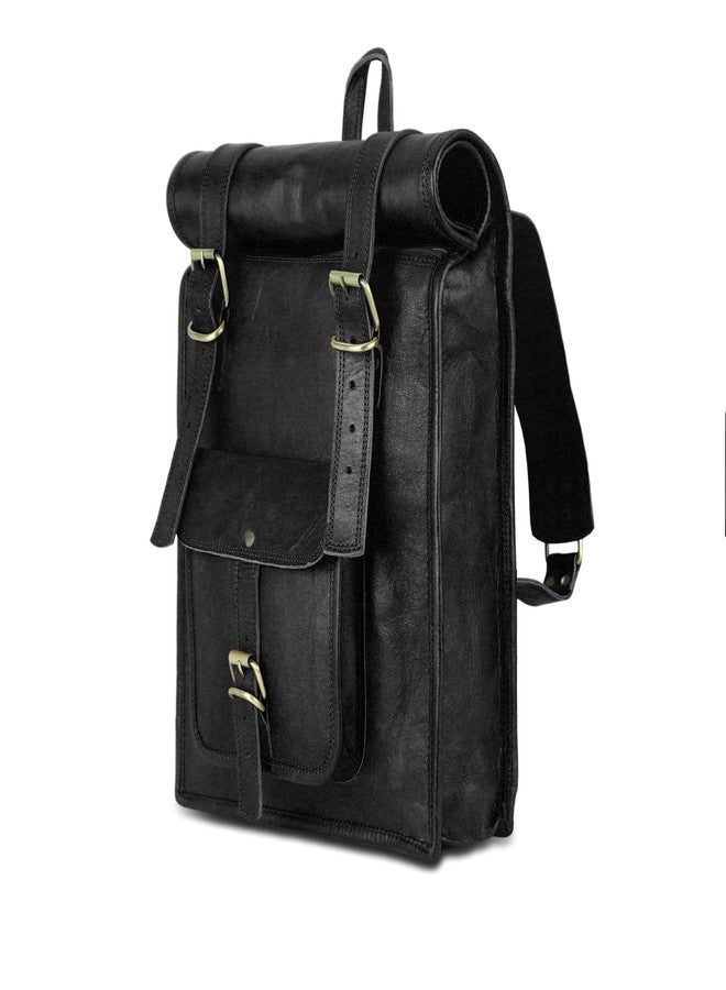 RSN Leather Black Laptop Backpack Shoulder Rucksack trendy Stylish Unisex travelling Bag for Boys, girls Vintage College School Office Bags Men & Women(17 Inch, Brown) - Image 2