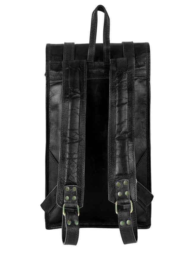 RSN Leather Black Laptop Backpack Shoulder Rucksack trendy Stylish Unisex travelling Bag for Boys, girls Vintage College School Office Bags Men & Women(17 Inch, Brown) - Image 3
