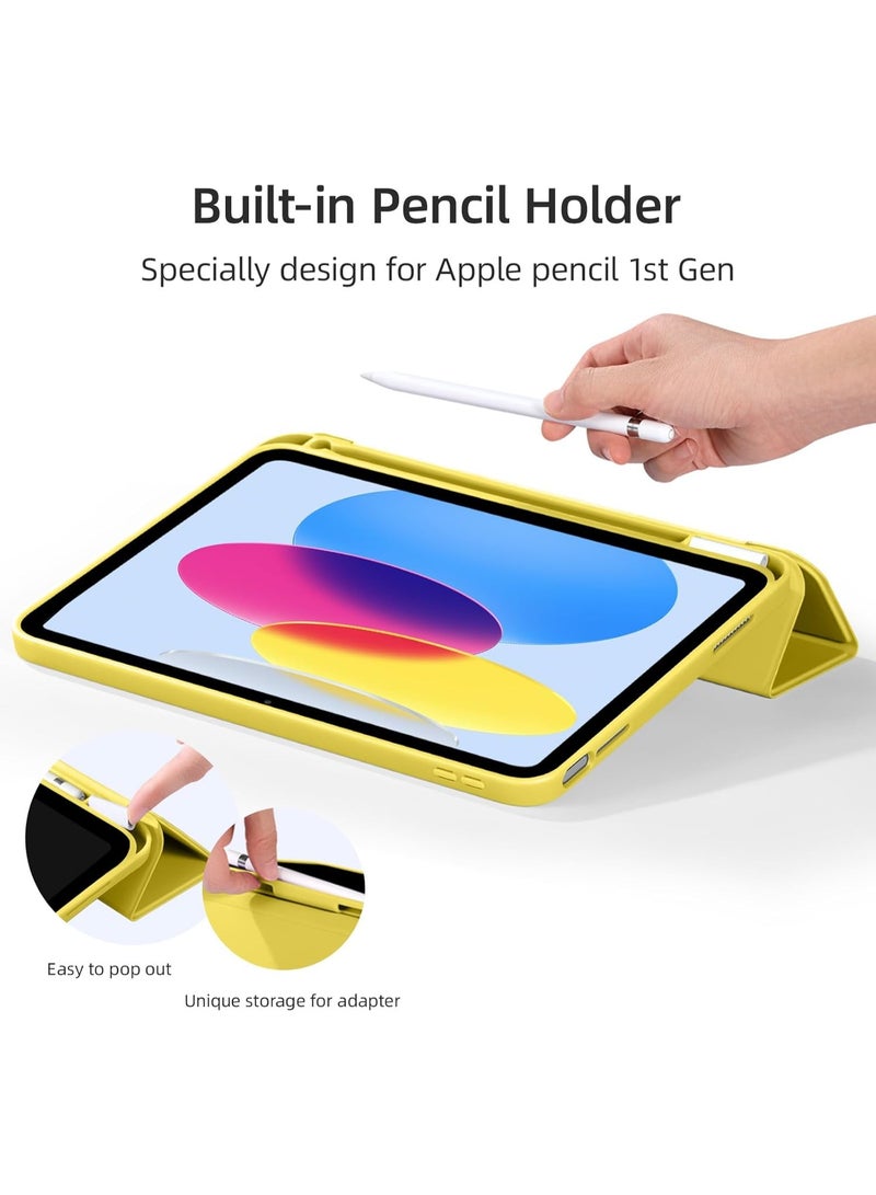 جراب لجهاز iPad (A16) الجيل الحادي عشر 11 بوصة 2025، جراب لجهاز iPad الجيل العاشر 2022 10.9 بوصة مع حامل قلم، غطاء خلفي ناعم من مادة TPU، غطاء حماية ذكي ثلاثي الطيات، خاصية التشغيل/الإيقاف التلقائي - Image 3